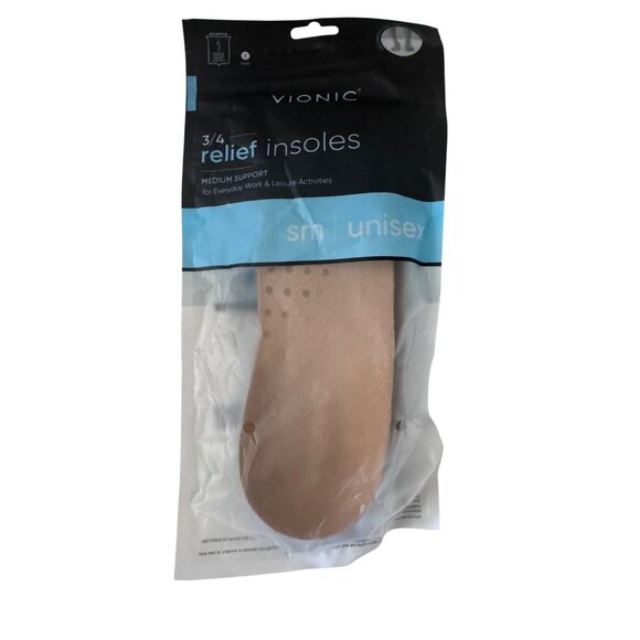 Vionic Relief Insoles 3/4 Medium Support Small W-6.5-8 M-5.5-7 Shoes Insert NWT - Picture 1 of 4